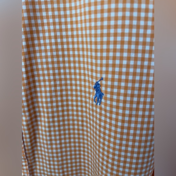 Polo Ralph Lauren Orange and White gingham check button down shirt - Picture 4 of 6